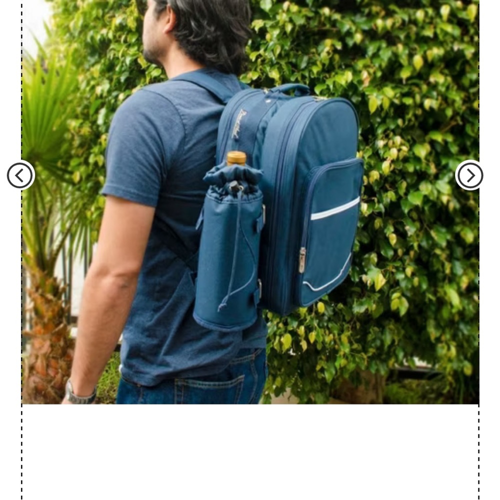 Elegant Blue Backpack with Bottle Holder - Picture 5 of 14